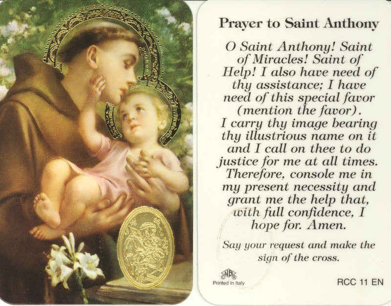 St. Anthony, Prayer Card with Embossed Medal - St. Jude Retail store picture about Printable Prayer to St. Joseph referred to as St. Anthony, Prayer Card with Embossed Medal - St. Jude Retailer